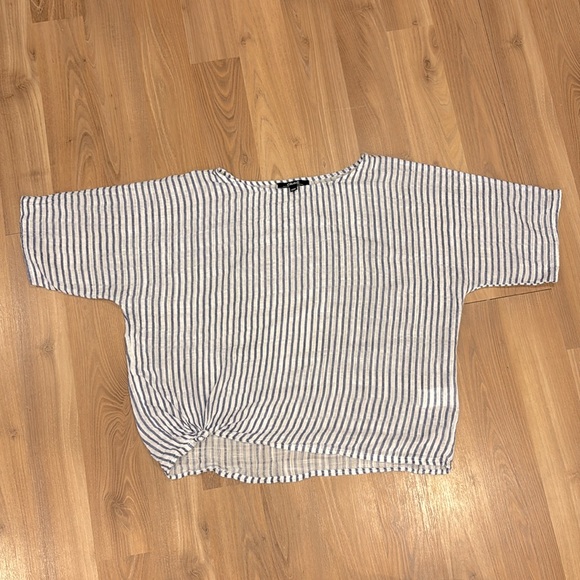 Oversized CHARLIE B blue and white striped shirt - Picture 8 of 8